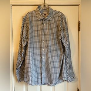 Men’s Joseph Abboud Long Sleeve Button Down Blue Check Shirt